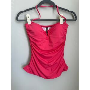 Tommy Bahama Hot Pink Ruched Tankini Swim Top Size XS